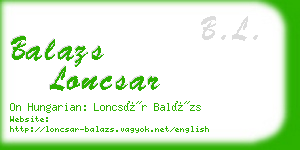 balazs loncsar business card